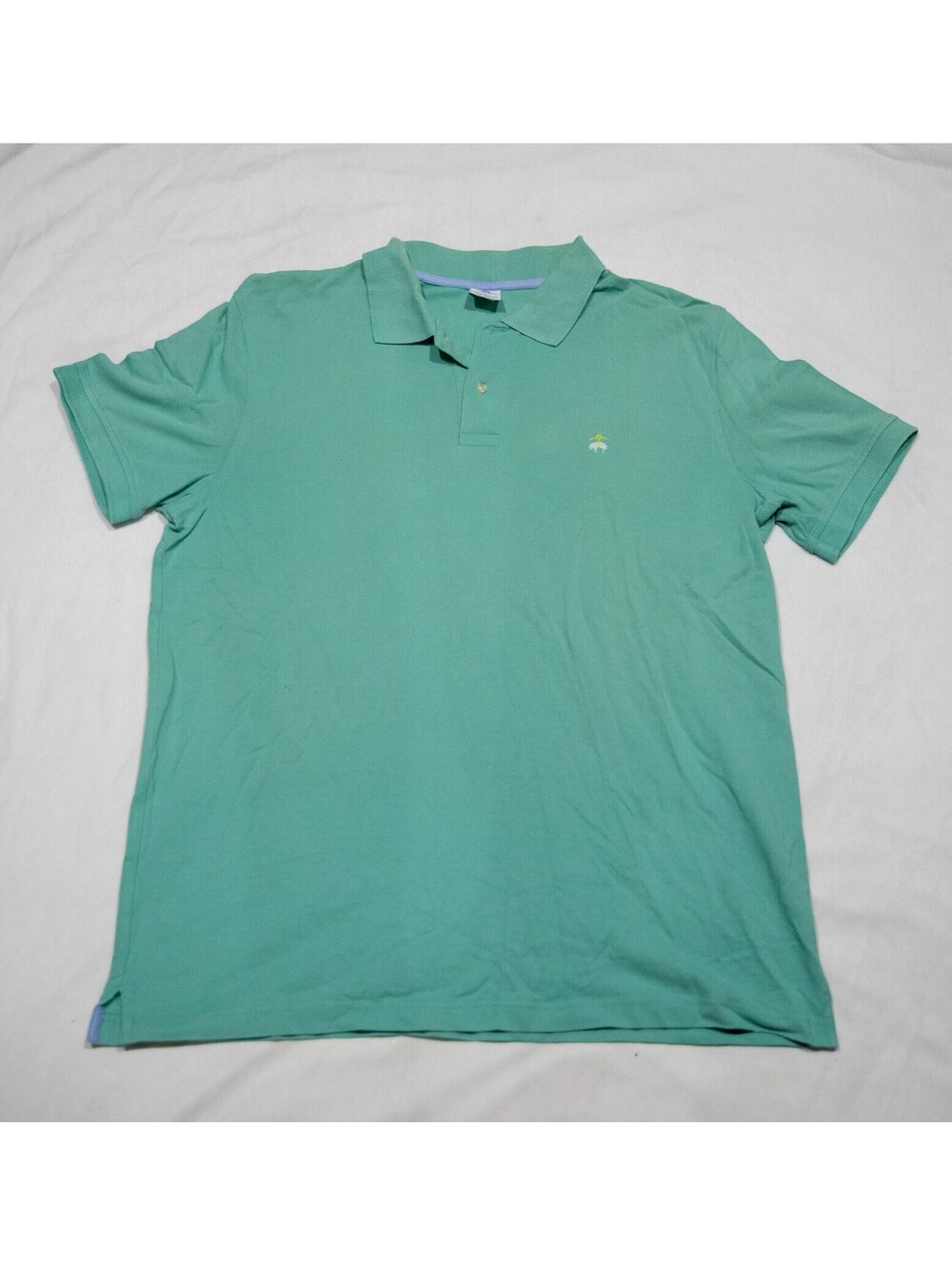 Brooks Brothers Men's Polo Shirt Green Short Sleeve Collared Preppy Slim Mens XL